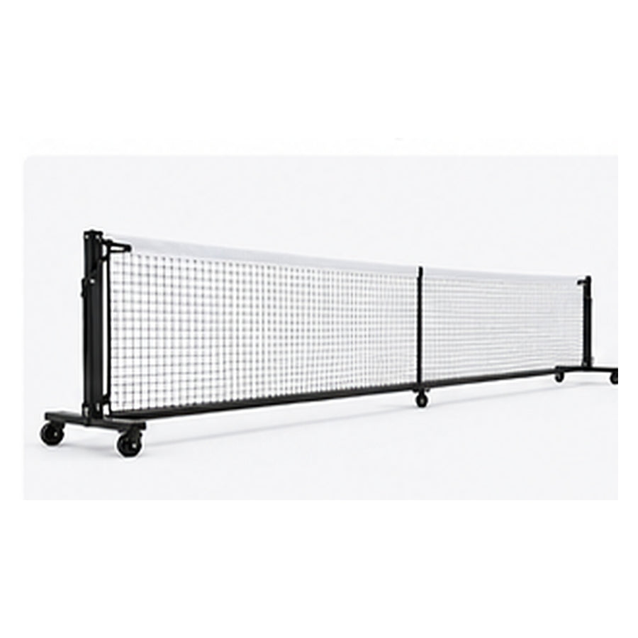 Portable pickleball net system on white background